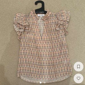 INTERMIX Valora Ruffled Fil Coupe' Top